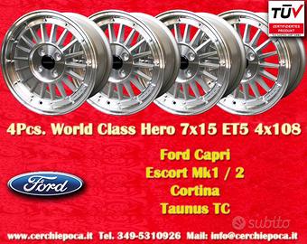 4 pz. cerchi Ford WCHE 7x15 ET5 Escort Mk1-2 Capri