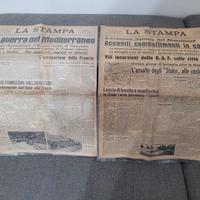 Giornali WW2 la Stampa  e Certificato Stella ISR 