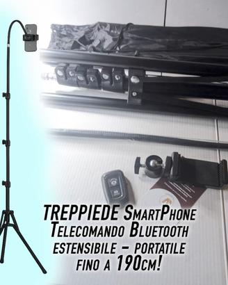 Treppiede 190cm Smartphone 360° telecomando BT