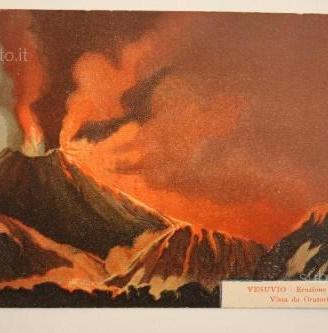 Cartolina vintage vesuvio l'eruzione aprile 1906