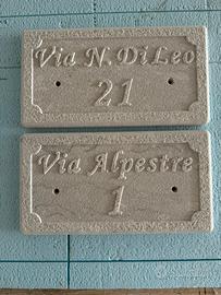 Targa fuori porta nome civico