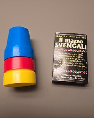 2 giochi di magia - carte e vasetti con palline