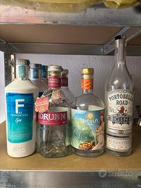 Bottiglie gin vuote ( sicula, formentera, caroon)