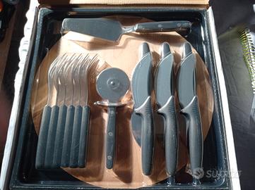 Set per pizza con piatto in legno e accessori