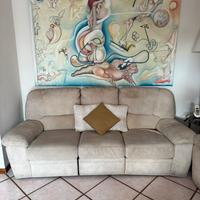 Divano 3 posti con 2 sedute relax reclinabili