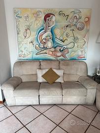 Divano 3 posti con 2 sedute relax reclinabili