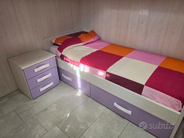 Letto con cassettoni e comodino mondo convenienza 