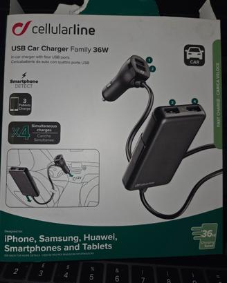 Caricatore USB Car Charger Family 36W Cellularline
