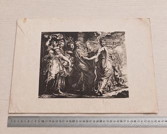 Stampa Fuga da Sodoma (Rubens) 33x45 cm 