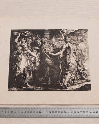 Stampa Fuga da Sodoma (Rubens) 33x45 cm 