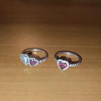 Lotto 2 Anelli Cuore con Pavé - Marca Pandora