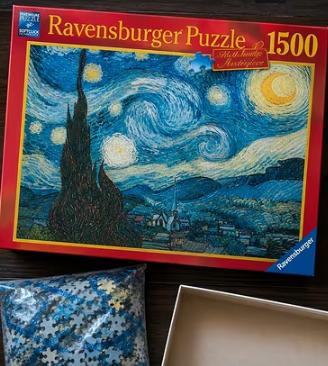 Puzzle Ravensburger "Notte Stellata" di Van Gogh
