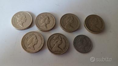 MONETE one pounds REGINA ELISABETTA anni 80/90