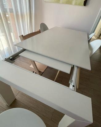 Tavolo allungabile Calligaris bianco + 6 sedie
