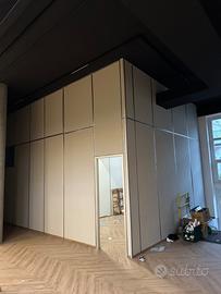 Pareti mobili ufficio - in vetro e legno