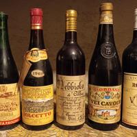 5 bottiglie vino vecchie