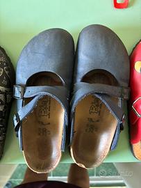 Birkenstock 37 blu e marsupio nero eastpak