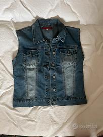 Giacca di jeans smanicata da donna