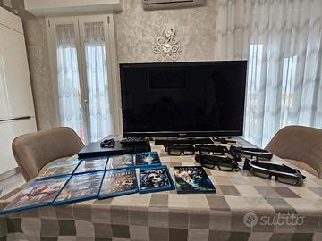 kit TV, lettore bluray, occhiali 3d + film