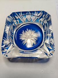 posacenere in vetro blu cobalto