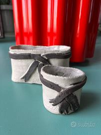 Coppia di portaoggetti ceramica Raku