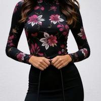 Vestito Lungo per Ufficio a Stampa Floreale