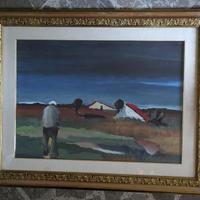 Antonio Berté Olio Su Tela 50x70 Paesaggio