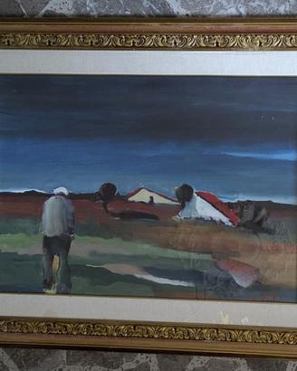 Antonio Berté Olio Su Tela 50x70 Paesaggio