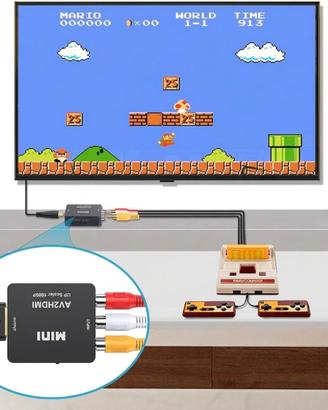 adattatore AV2HDMI retrogaming e vhs su tv nuove