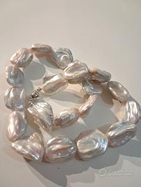 collana di perle naturali bianche 