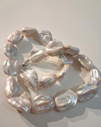 collana di perle naturali bianche 