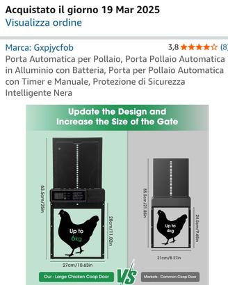 porta automatica per pollai