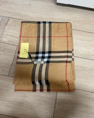 Sciarpa Burberry 100% Cashmere tartan cammello