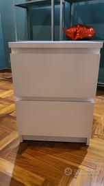 Comodino Ikea Malm bianco