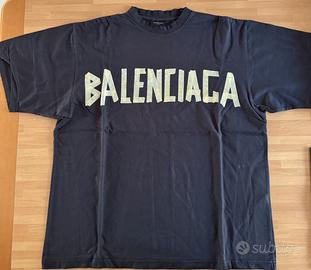 T-shirt maglietta S Oversize nera gialla di lusso