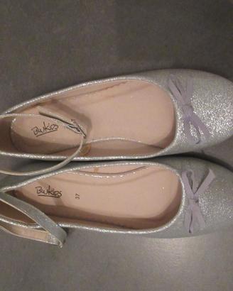 Ballerine argento con cinturino