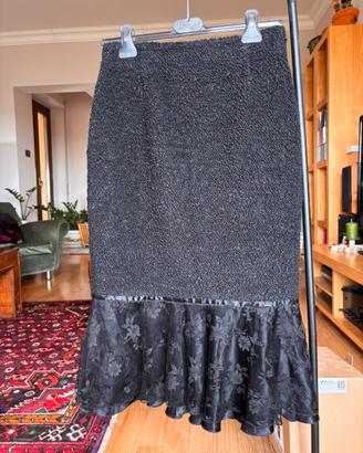 Gonna Fendi 365 Vintage in Lana e Mohair con Pizzo