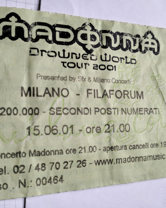 6 biglietti collezione Madonna world tour