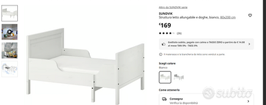 2 letti IKEA SUNDVIK allung 80x200 + mater + doghe