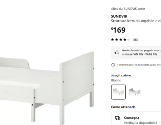 2 letti IKEA SUNDVIK allung 80x200 + mater + doghe