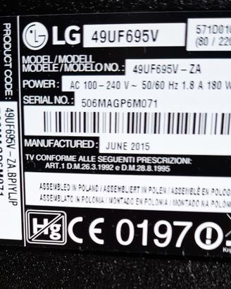 Smart TV 4K LG  49 Pollici