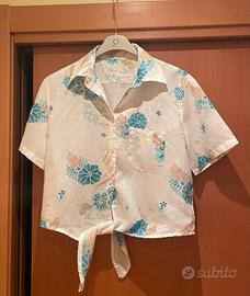 Camicia donna crop in ramie tg.46