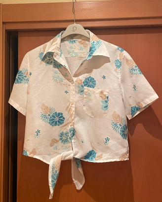 Camicia donna crop in ramie tg.46