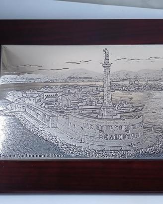 targa in argento Messina e la Madonnina del Porto 