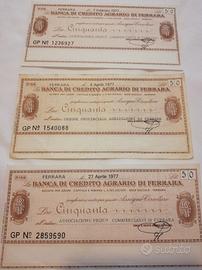 Miniassegni del 1977 Banca Credito Agrario Ferrara