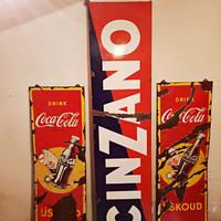 INSEGNE SMALTATE XXL CINZANO E COCA COLA
