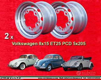 2 pz. cerchi Volkswagen Maggiolino 8x15 ET25 5x205