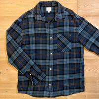 camicia a quadri hem blu carta da zucchero
