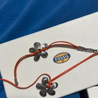 Collana e bracciale acciaio e pelle