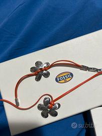 Collana e bracciale acciaio e pelle